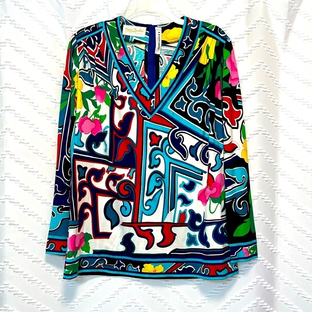 LEONARD PARIS Vintage Multicolored Womens Top